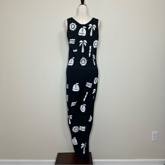 Natural Elements Black Tropical Sleeveless Jumpsuit - Picture 8 of 13